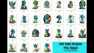 cute baby dragon PNG Clipart- 1| Editing Material | PNG Material | Ai Generated Image