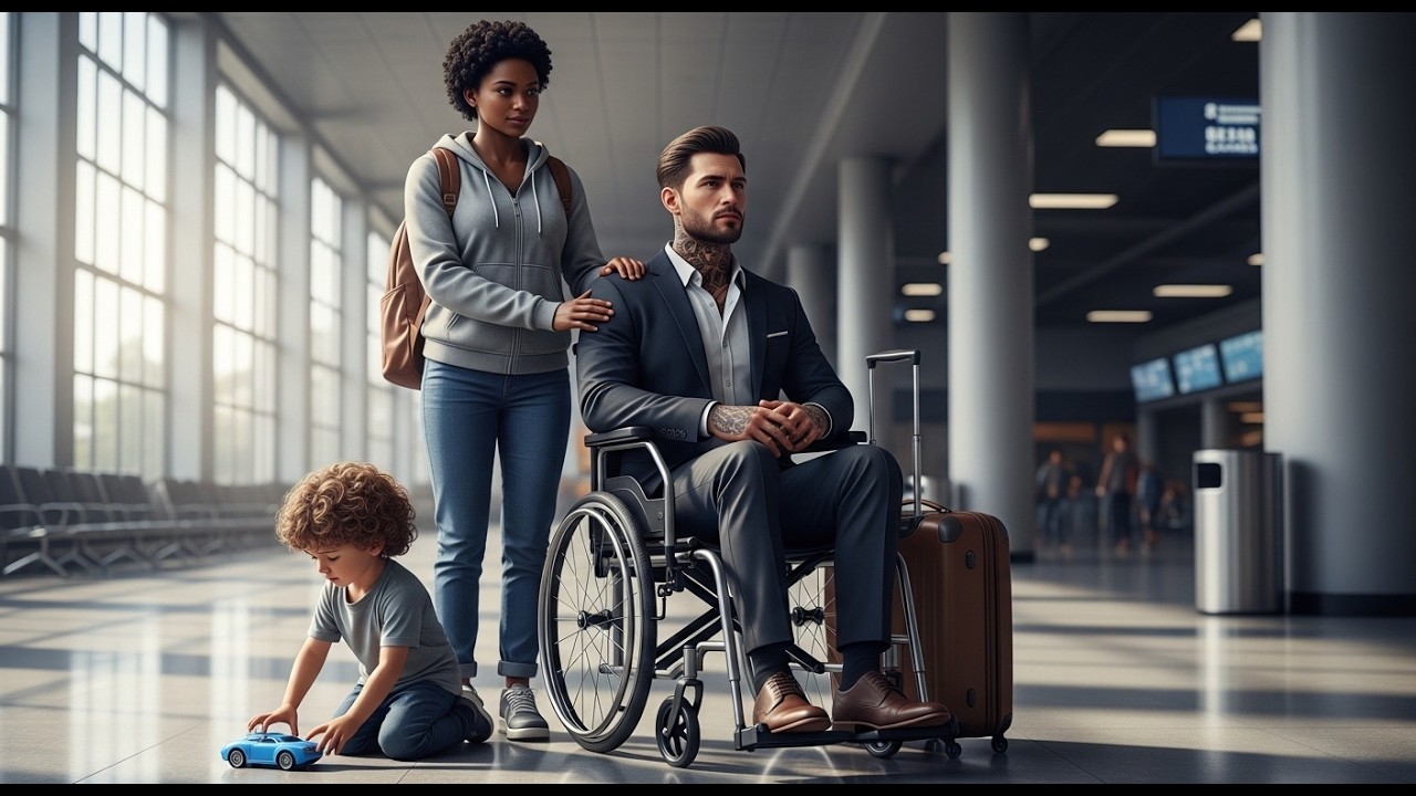 945. Paralyzed Korean mafia boss Sat Alone at the Airport- Until a black Single Mom Asked, “Why Is