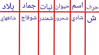 اسم حيوان نبات جماد بلاد في حرف ش