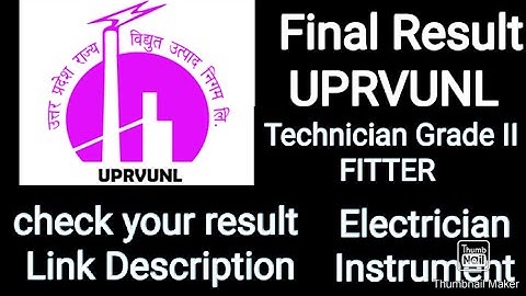 UPRVUNL Technician Grade II Official Result Publish Advt. no. U-37/UPRVUSA/2019