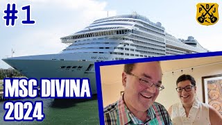 MSC Divina Pt.1  Safe Cruise Parking, Embarkation, Loyalty Woes, Interior Cabin Tour, Beatles Show