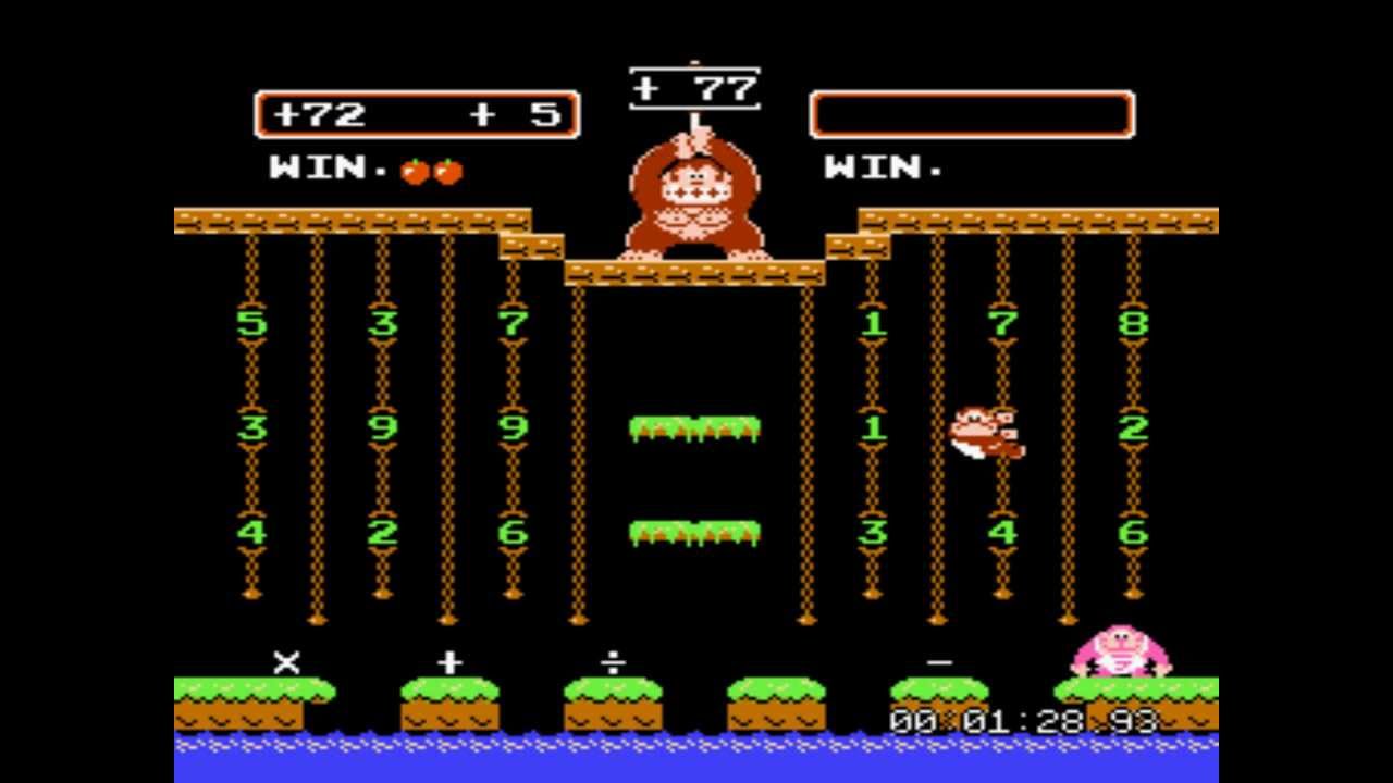 ファミコン最初期ソフト ドンキーコングjr の算数遊び Youtube