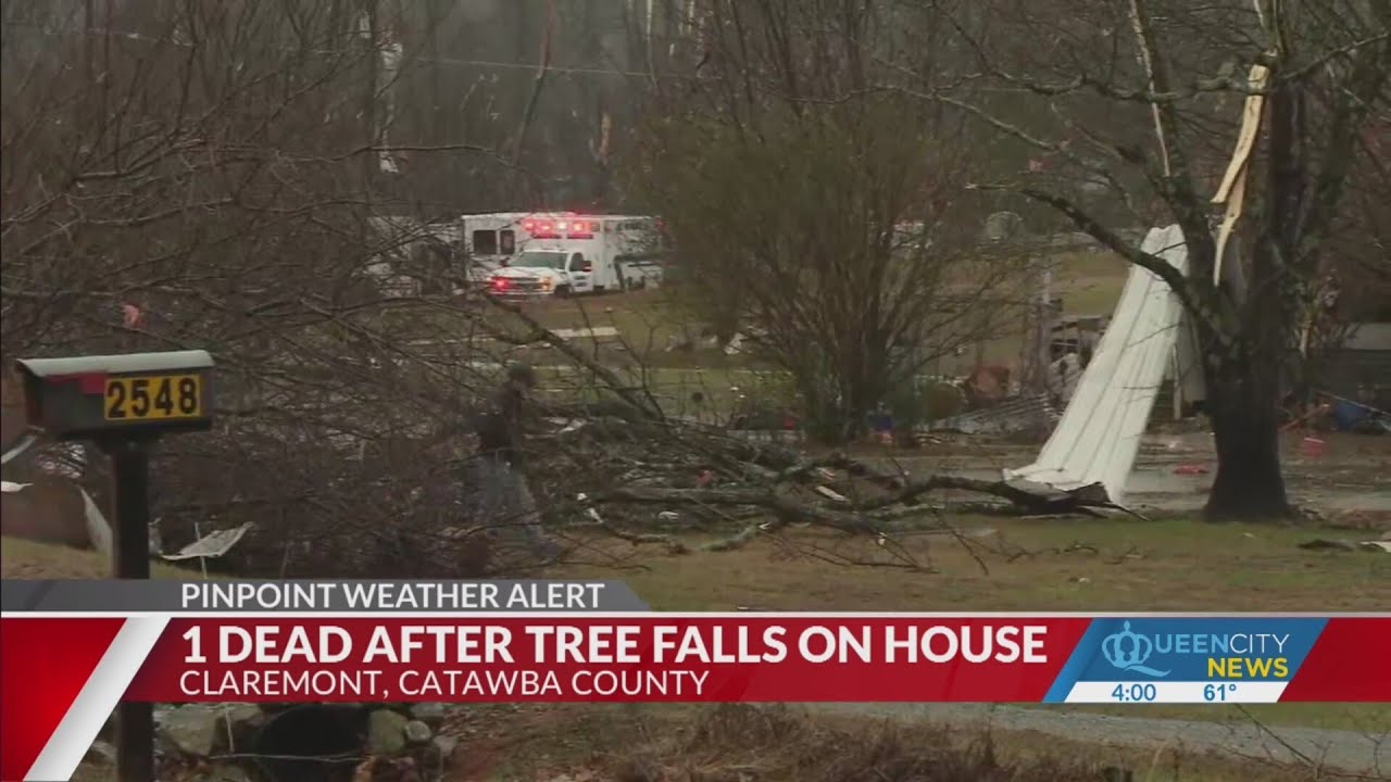 1 dead, 2 injured after tree falls on house in Claremont - YouTube