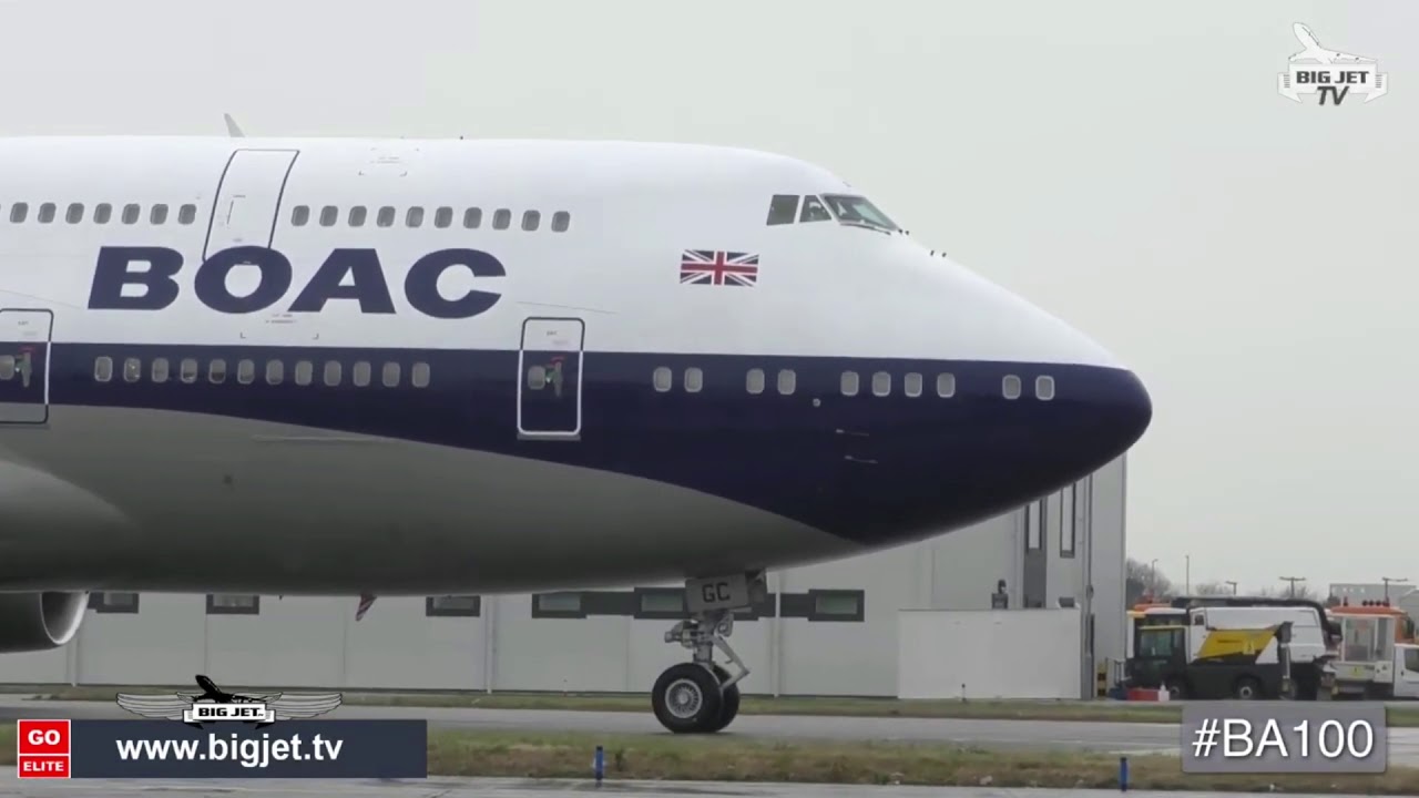 BOAC JUMBO ARRIVES AT LHR