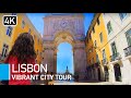 Lisbon, Baixa, Portugal 2021 - Walking Lisbon's Grand Downtown District [4K]