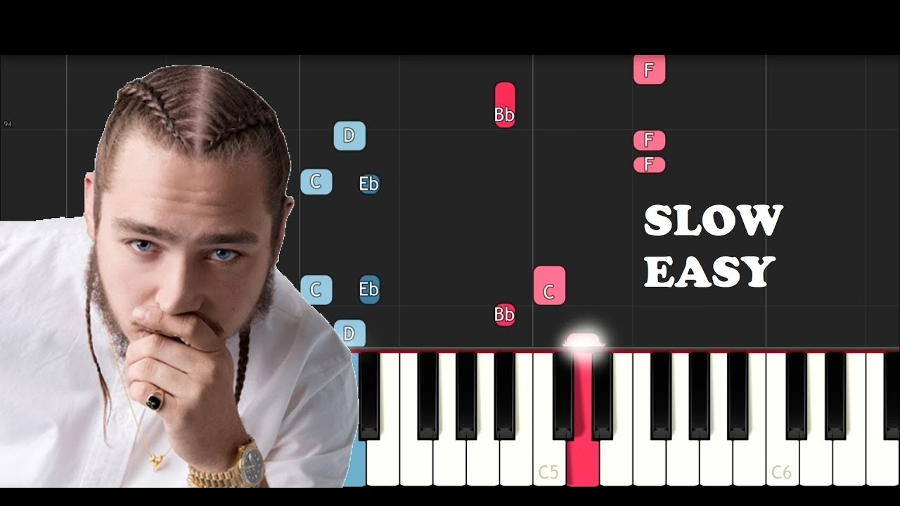 Post Malone - 92 Explorer  (SLOW EASY PIANO TUTORIAL)