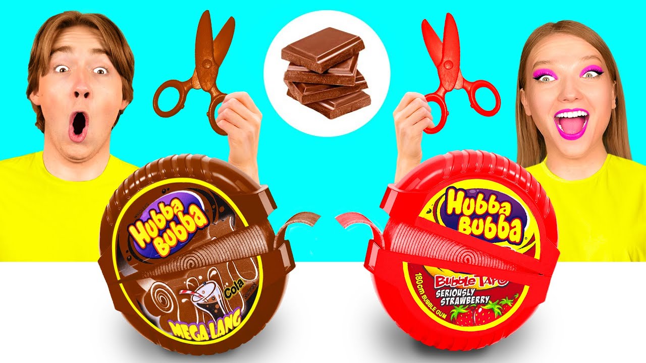 Çikolata ve Gerçek Yemek Meydan Okumasi | Komik Yemek Tarifleri HAHANOM Challenge