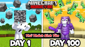 Tôi Cố Gắng Sống Sót 100 Ngày Trong Minecraft Khi Mỗi Ngày Có Block Ngẫu Nhiên Rơi Xuống!