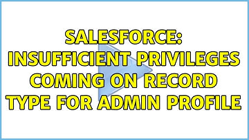 Salesforce: Insufficient Privileges coming on Record Type for Admin profile