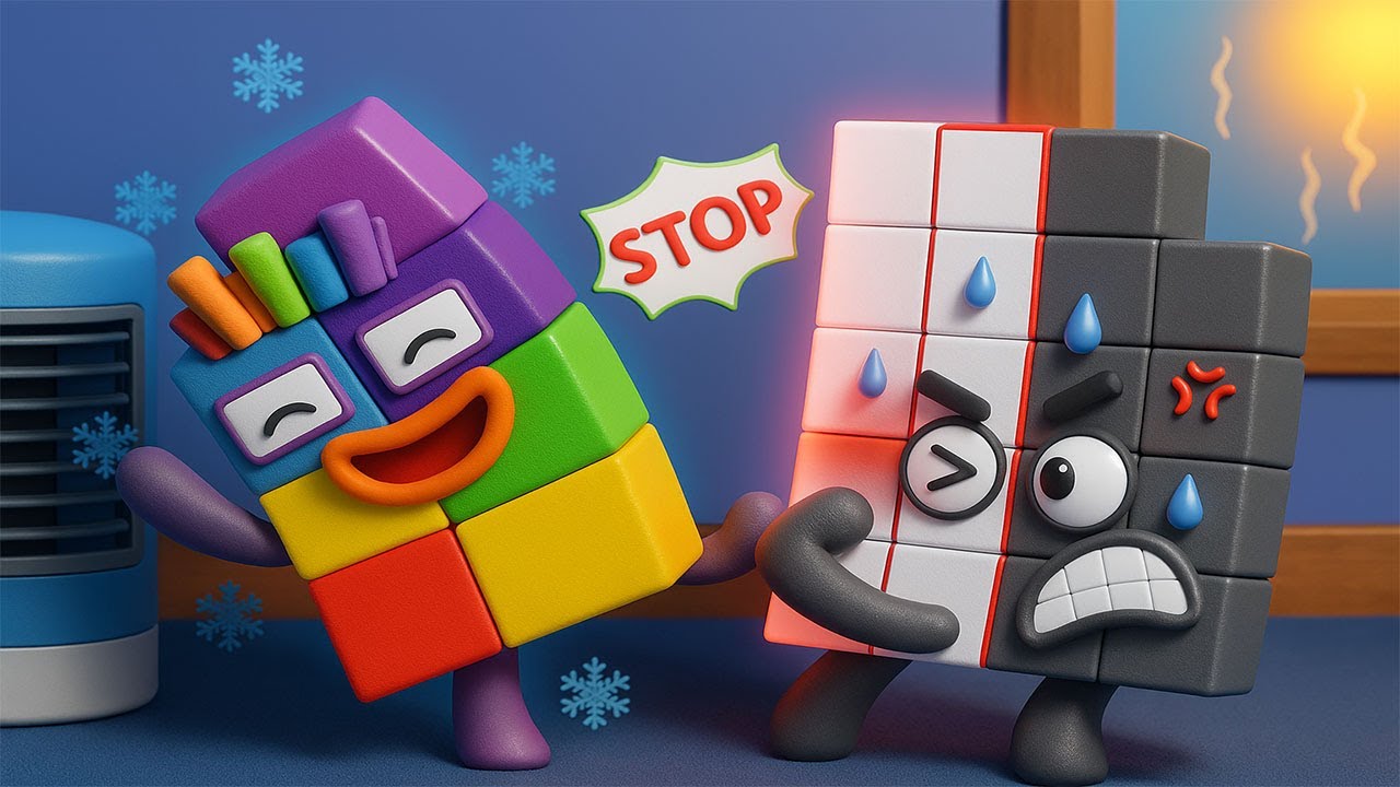 It's Too Hot Outside! Numberblocks 7 Doesn't want to Leave the House l Numberblocks fanmade coloring