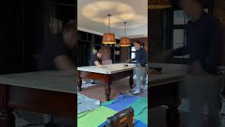 Antique snooker table installation