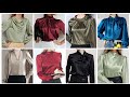 Silk Satin Blouse Button Down Shirt Long Sleeve Turn Down Collar Blouse Office Work Tunic Tops 2022