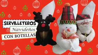 Servilleteros Navideños con botellas plasticas - ArteRIV