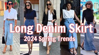 HOW TO STYLE A LONG DENIM SKIRT *Fashion Over 40*