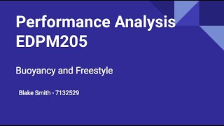 Edpm205 - Performance Analysis - Blake Smith