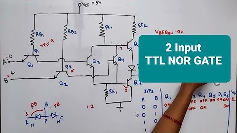 TTL NOR gate | TTL NOR GATE using totem pole | TTL
