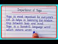 Essay on importance of yoga  importance of yoga essay in english