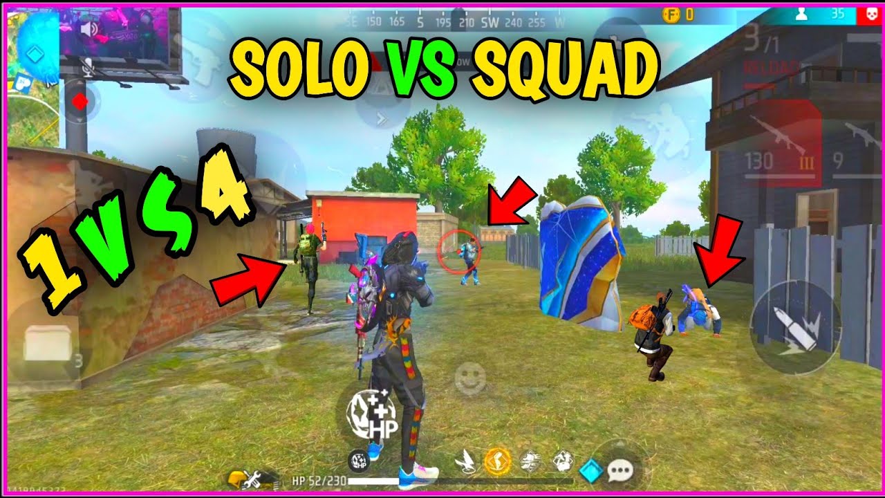 Solo Vs Squad || 1VS 4 || BR RANK MOBILE GAMEPLAY || 4 FINGER CUSTOM ...