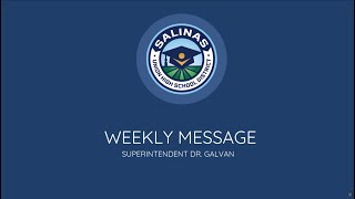 Superintendent Dr. Galvan's Weekly Message - September 5, 2025