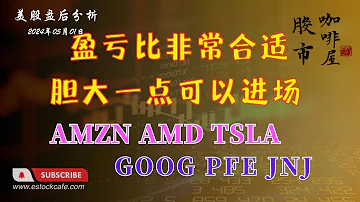 目前盈亏比非常合适 激进一些可以进场 个股分析 JNJ PFE AMZN AMD GOOG TSLA 视频第653期 05 01 2024 