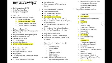 DCP BUCKET LIST | FA 2020 | WALT DISNEY WORLD