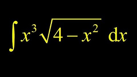 Trig substitution integral x^3*sqrt(4-x^2) + triangle to evaluate cosine of inverse sine at the end.