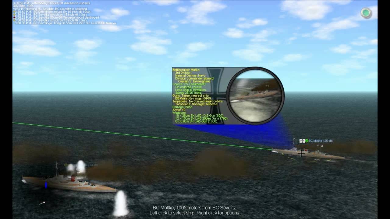 Jutland Game 90 000 Point Computer Generated Battle Youtube