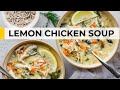 LEMON CHICKEN ORZO SOUP | light + healthy recipe