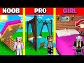 Minecraft Battle: INSIDE BED BASE HOUSE BUILD CHALLENGE - NOOB vs PRO vs GIRL / Animation