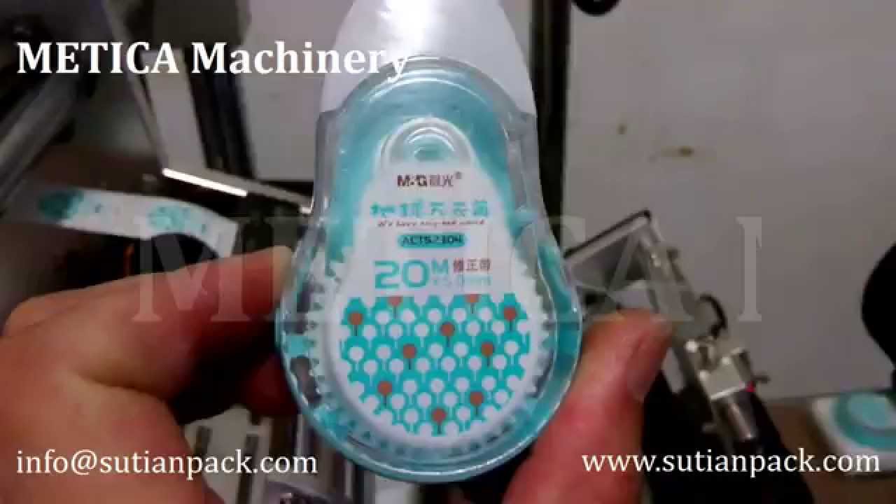MT 220 Flat Labeling Machine for Correction Tape Box - YouTube