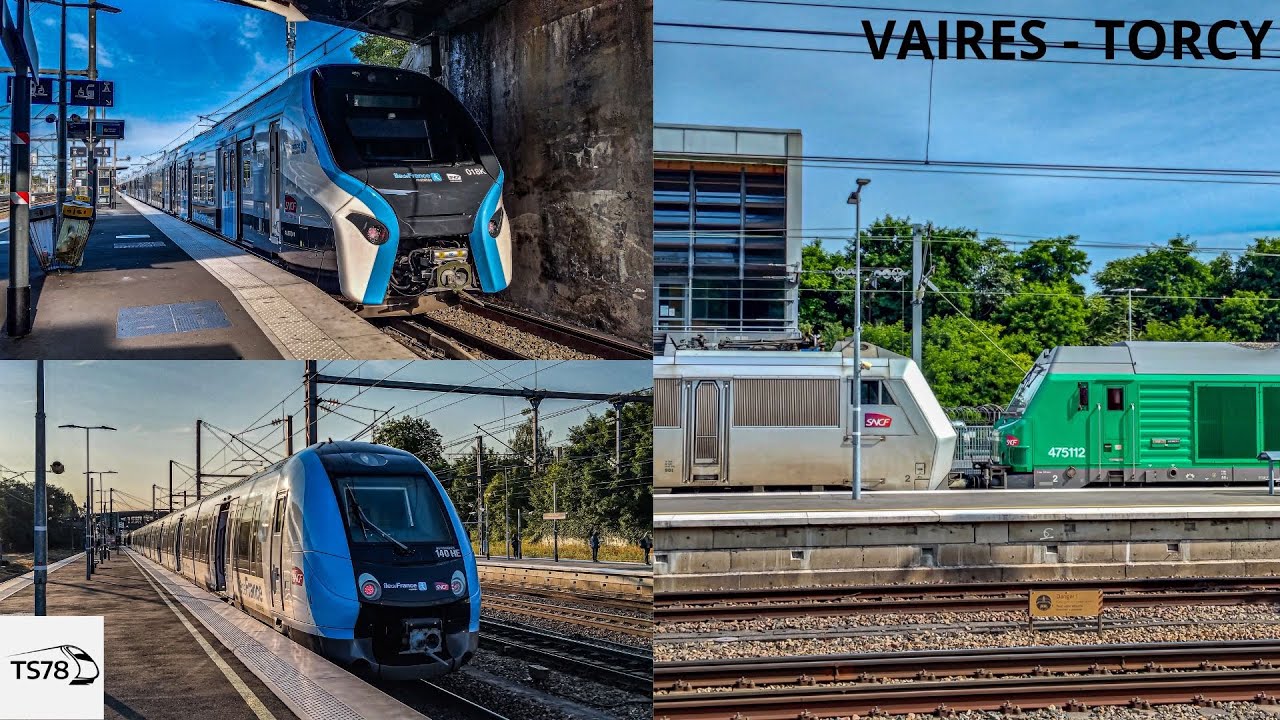Plein de trains en gare de Vaires Torcy
