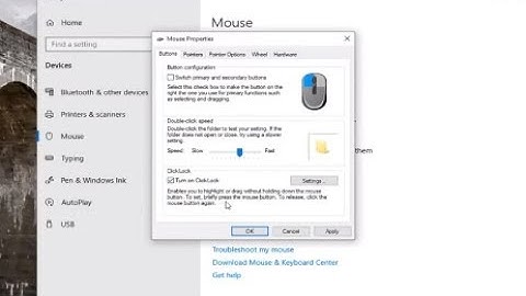 Turn On/Off Mouse Click Lock in Windows 10/8/7 [Tutorial]
