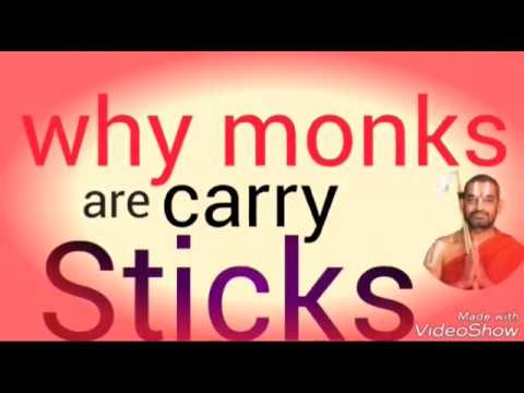 Why monks are carry sticks in telugu - YouTube