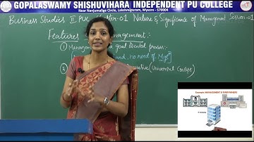 BUSINESS STUDIES | ll PUC | CH 01 | NATURE & SIGNIFICANCE OF MANEGEMENT - CHARACTERISTICS | S01