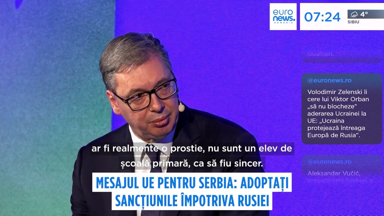 Doriți bunăstarea din UE? Nu mai susțineți Rusia. Critica Martei Kos la adresa Serbiei. Vucic: ‘Ne dorim să fim în UE’ Doriți bunăstarea din UE? Nu mai susțineți Rusia. Critica Martei Kos la adresa Serbiei. Vucic: ‘Ne dorim să fim în UE’