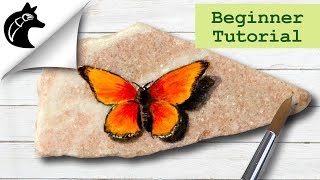 Rock Painting Tutorial For Beginners butterfly