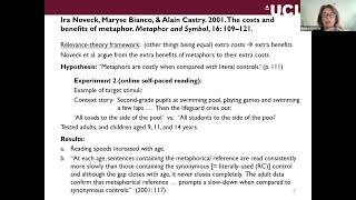 20 Years of Experimental Pragmatics (Day 2) - Metaphor: Referring and Predicating (Robyn Carston)