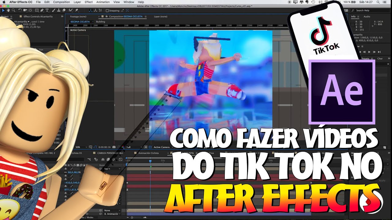 COMO FAZER VÍDEOS DO TIK TOK NO AFFTER EFFECTS (edit roblox) - YouTube