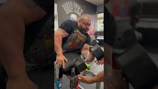 Armwrestling Curls. Leroy Walker Hammers 100Lb Dumbells