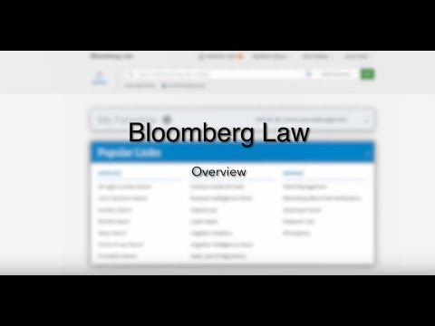Bloomberg Law: Overview