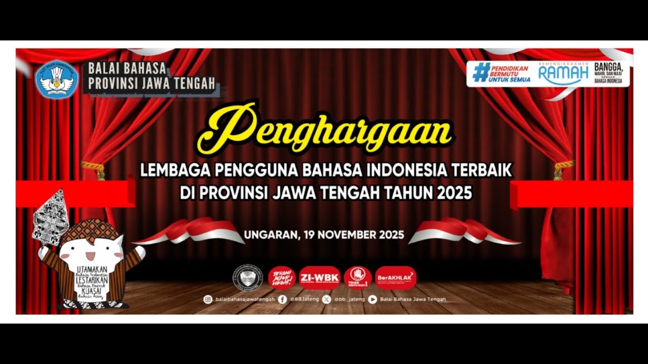 Anugerahkan Penghargaan Lembaga Pengguna Bahasa Indonesia Terbaik 2025
