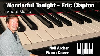 Wonderful Tonight - Eric Clapton - Piano Cover HD + Sheet Music chords