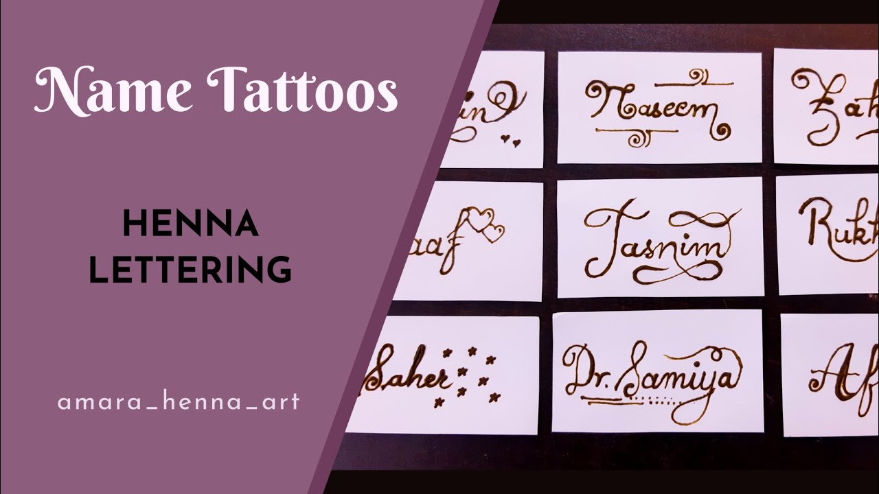 Name tattoos I Mehendi Alphabets I Henna Lettering - 3 - YouTube