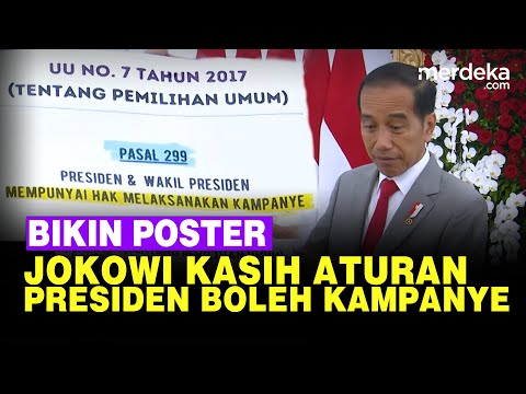 Jokowi Pakai Poster Tunjukkan Aturan Presiden Boleh Kampanye dan Memihak