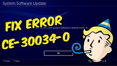 How To Fix PS4 Error CE-30034-0