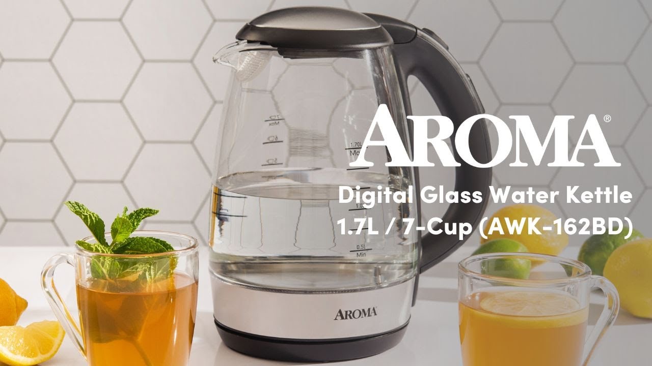 AROMA® 1.7L / 7-Cup Digital Glass Kettle (AWK-162BD) 