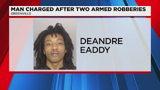 Man charged after two armed robberies
