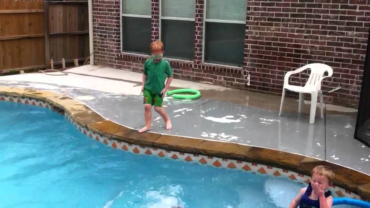 First dip in the pool 2012 - YouTube