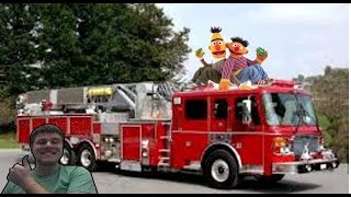 Riding The Firetruck With Ernie And Bert