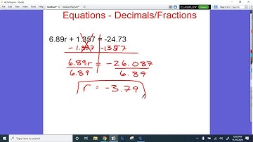 Two-Step Equations with Decimals and Fractions
